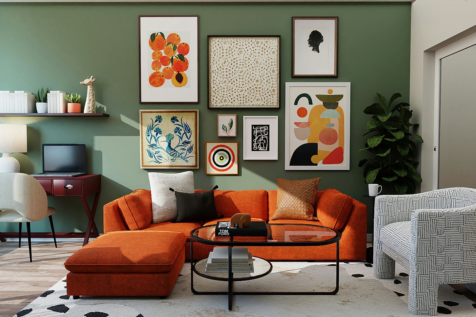 Person bewegt sich auf einer Couch im Wohnzimmer