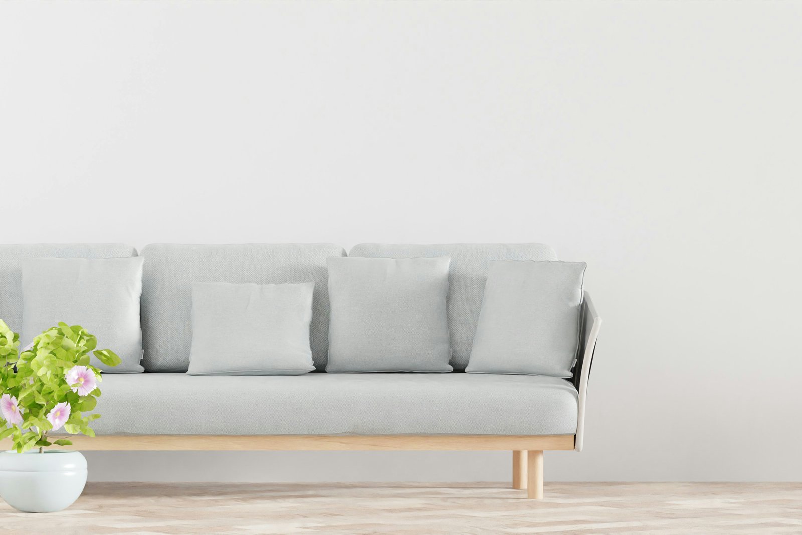 Innerer Rahmen eines Sofas aus Holz und Metall